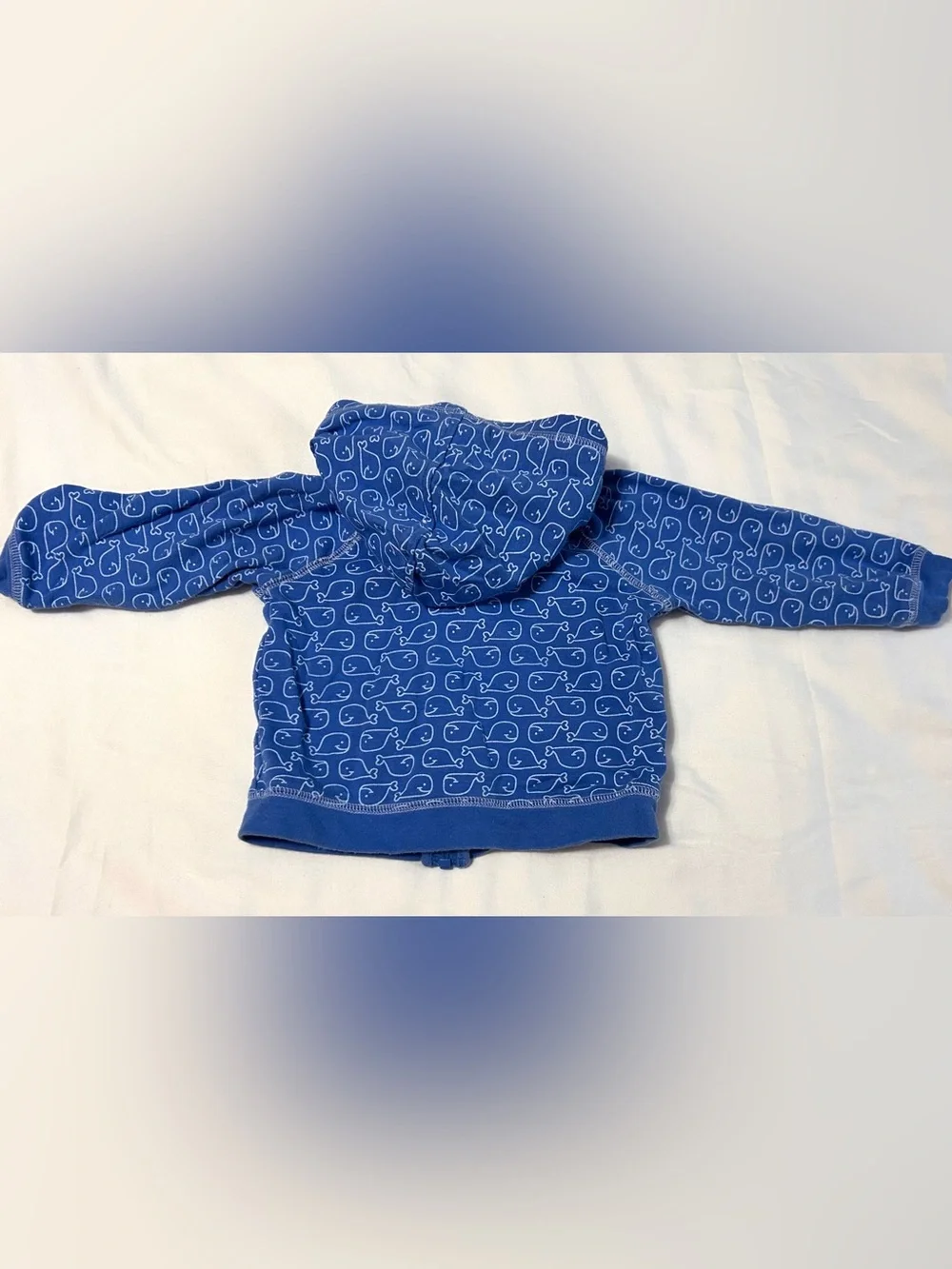 Carter’s 12 Month (9-12 month) Blue Whale-Print Hooded Zip up Sweatshirt